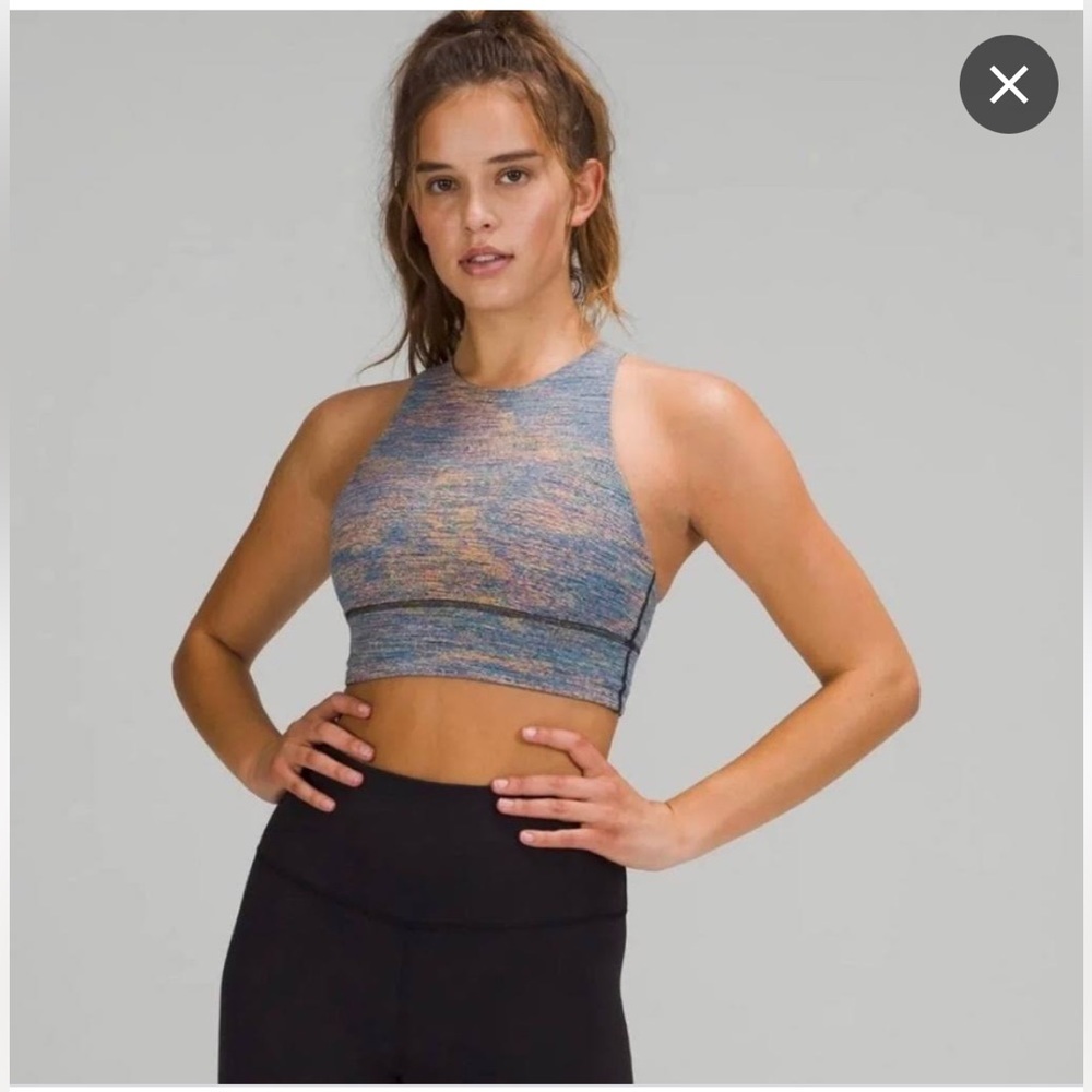Lululemon energy bra high neck long line color multi size 4 - Picture 1 of 8